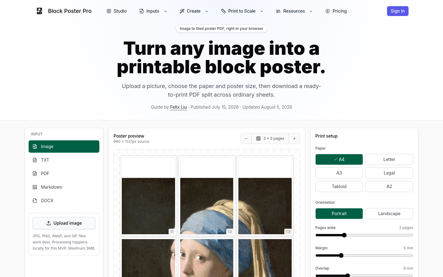 blockposter.pro home page