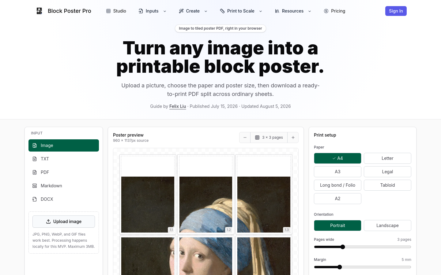 blockposter.pro home page