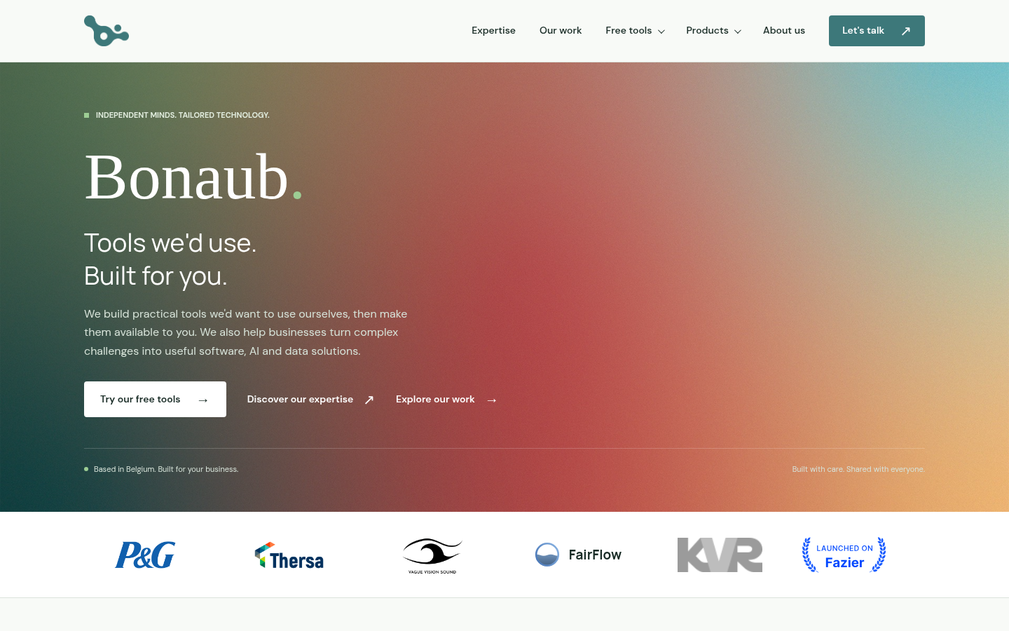 bonaub.be desktop capture of the first page