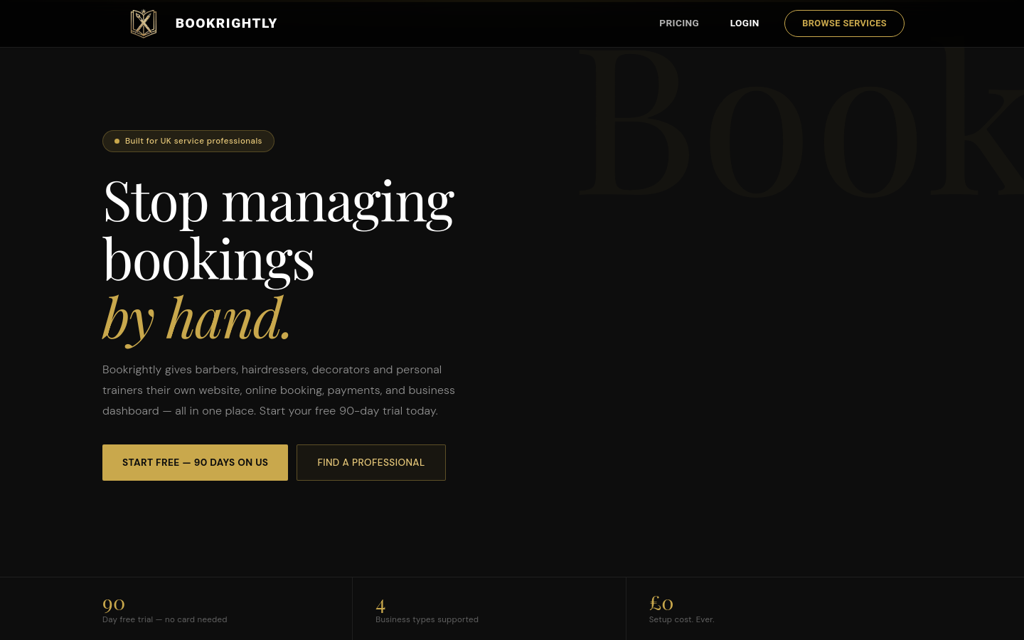 Above-the-fold capture of bookrightly.co.uk