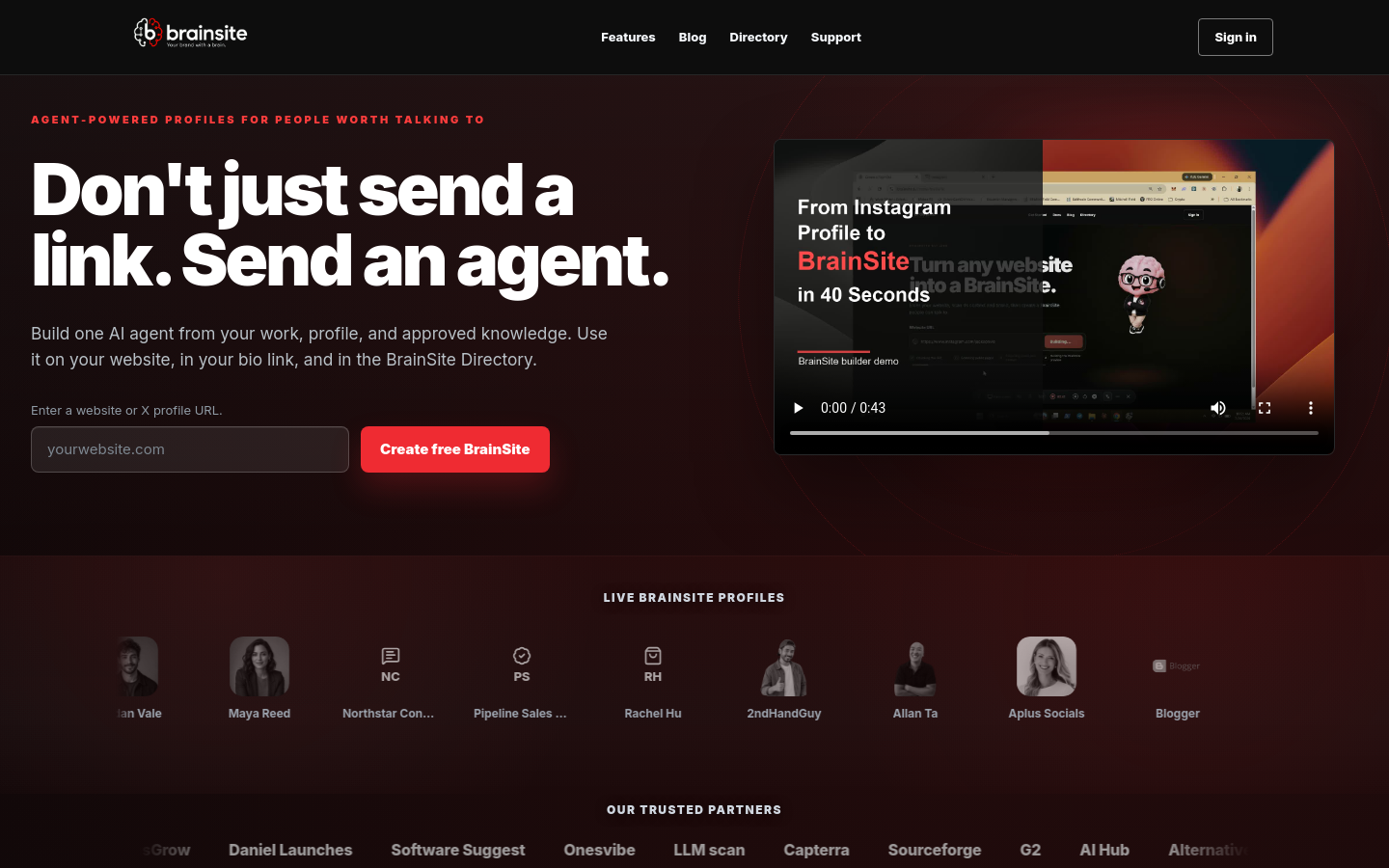 Captured homepage of brainsite.ai