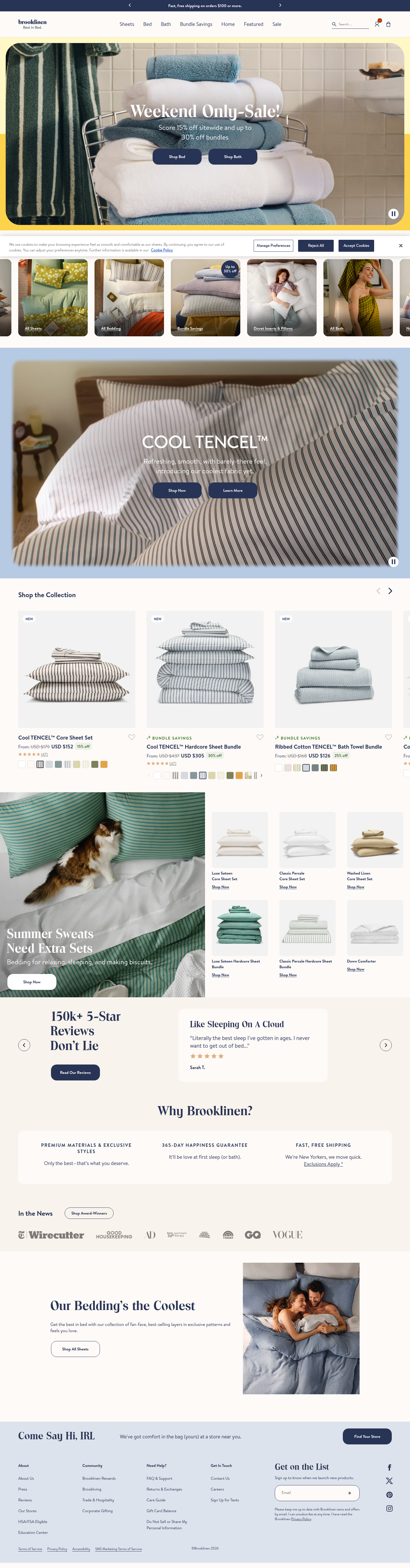 brooklinen.com section
