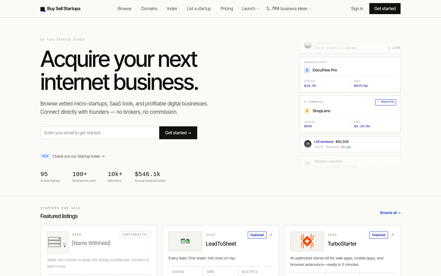Captured Homepage / Lander