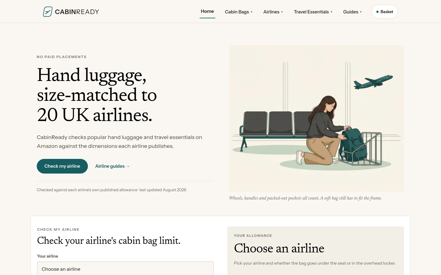 cabinready.co.uk desktop capture of the first page