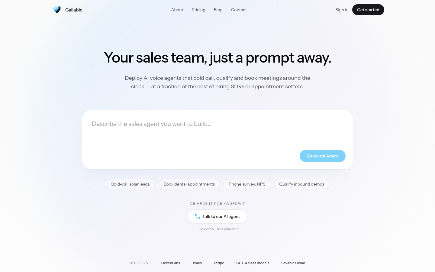 Captured Homepage / Lander