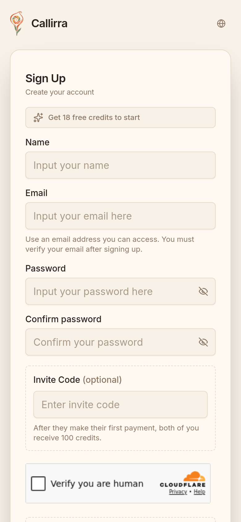 Sign Up