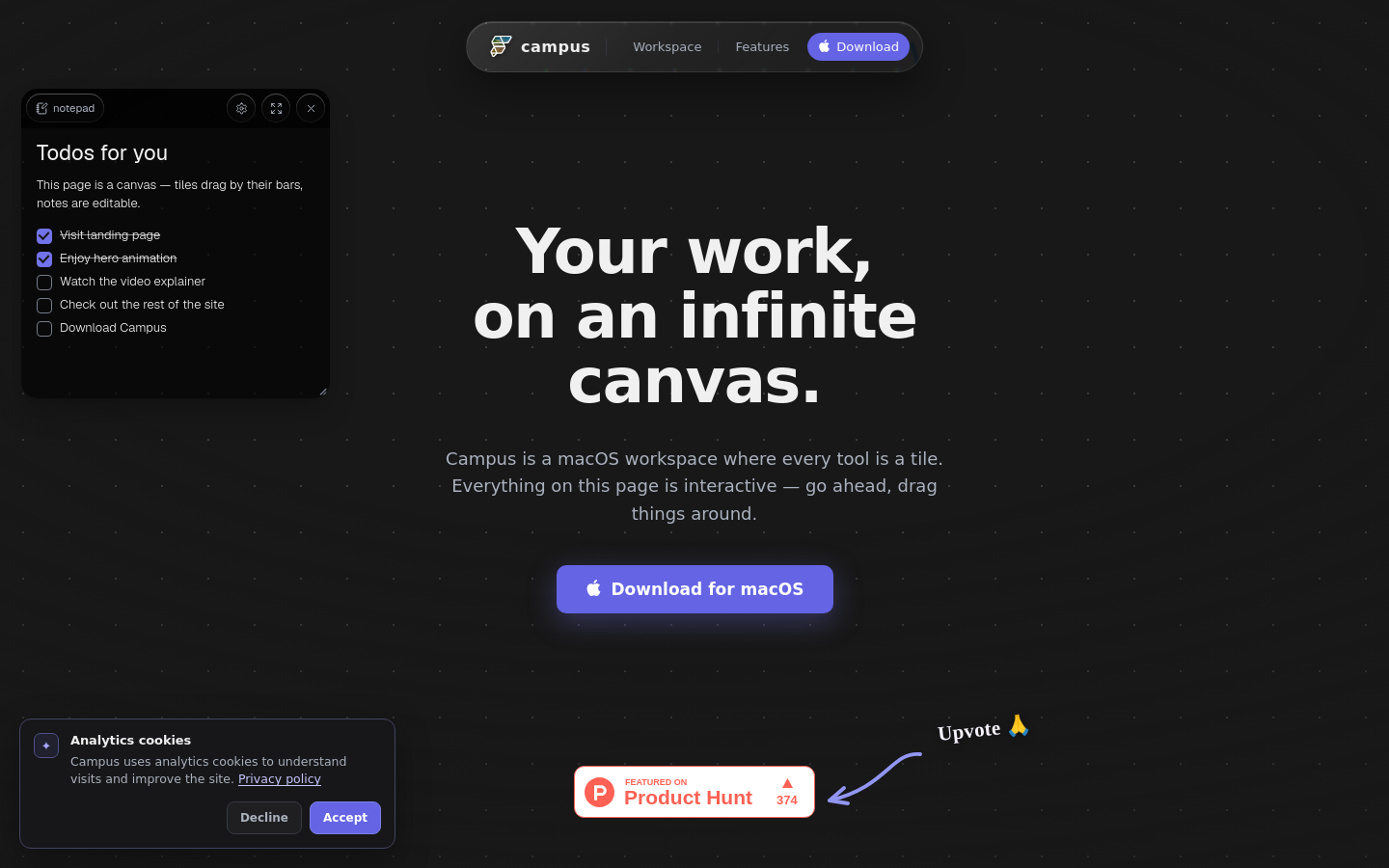 Above-the-fold capture of campus.flutterflow.io