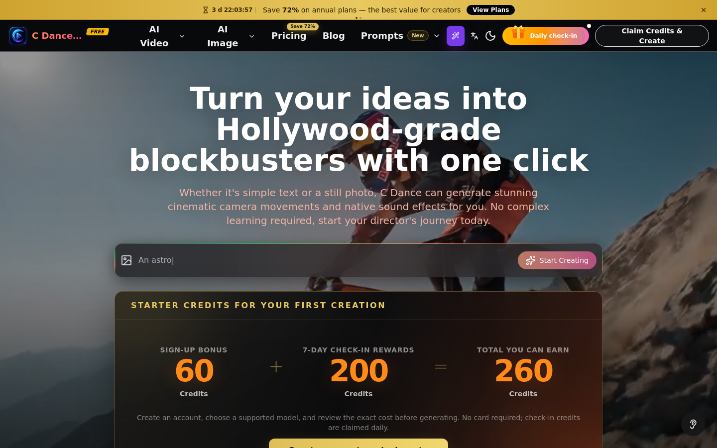 Captured homepage of cdance.ai