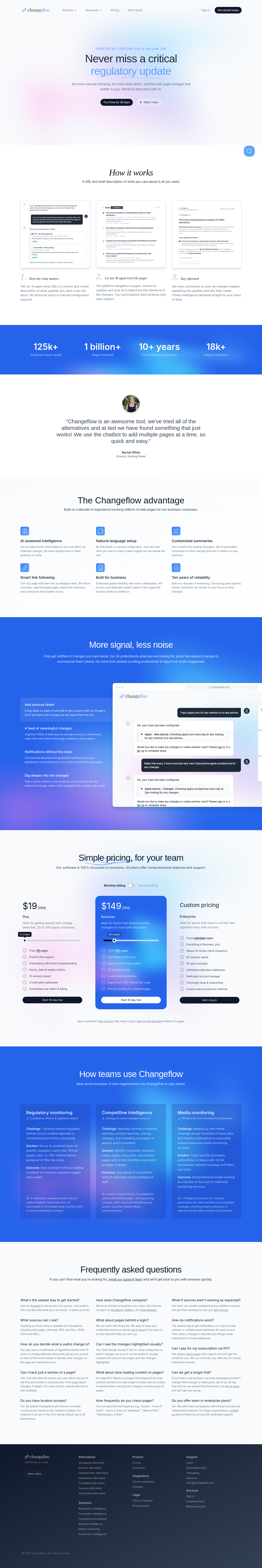 Nav section of changeflow.com