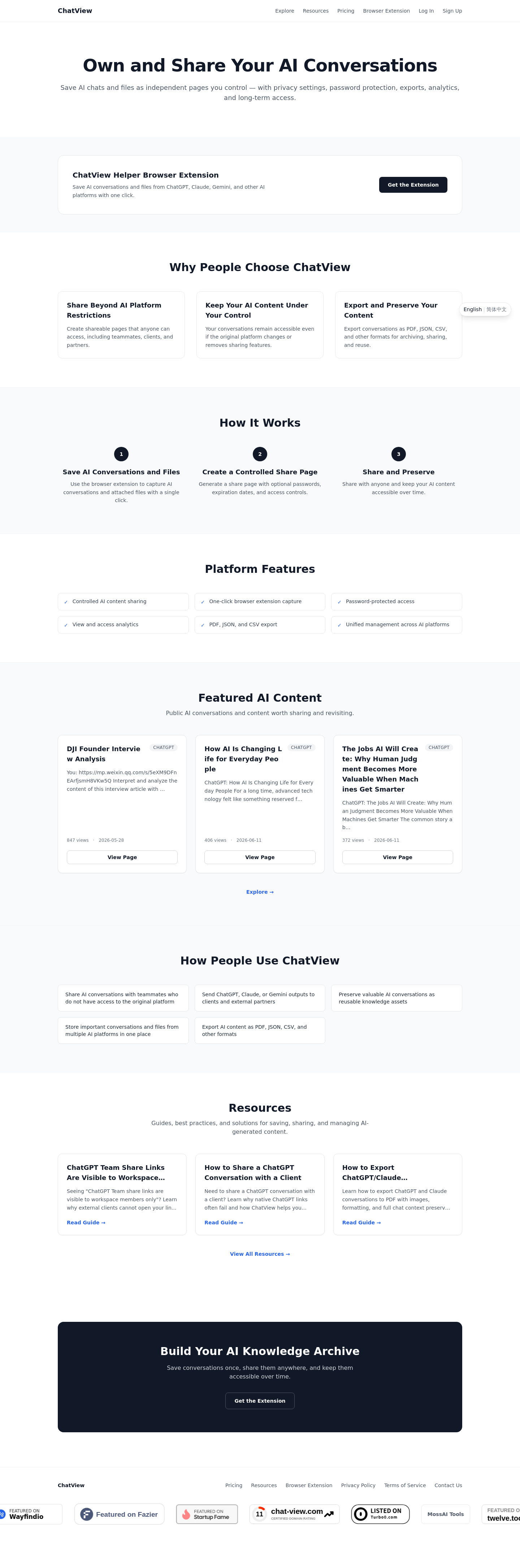 Nav section of chat-view.com
