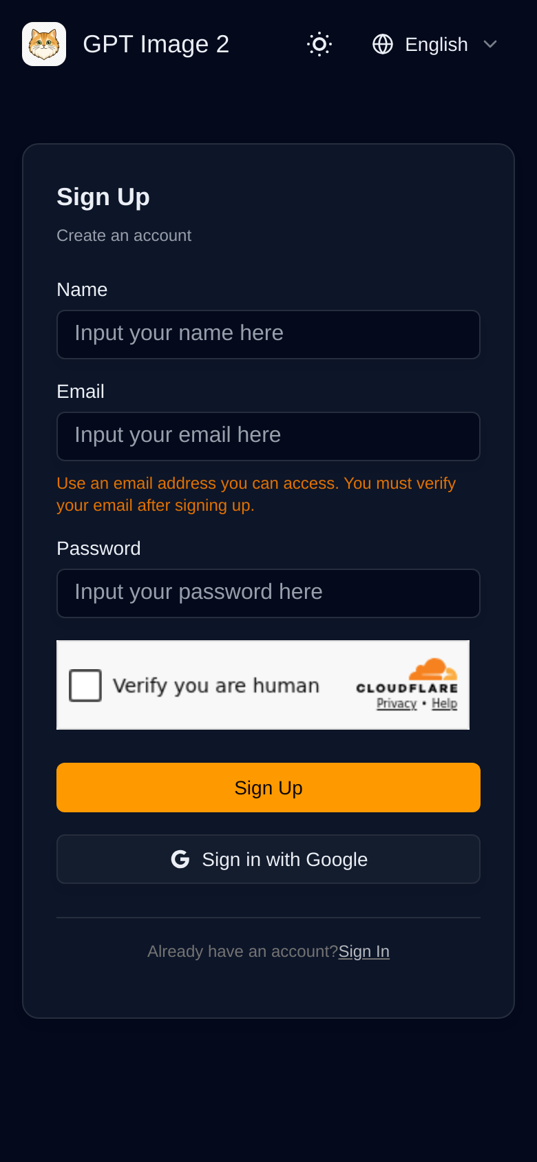 Sign Up