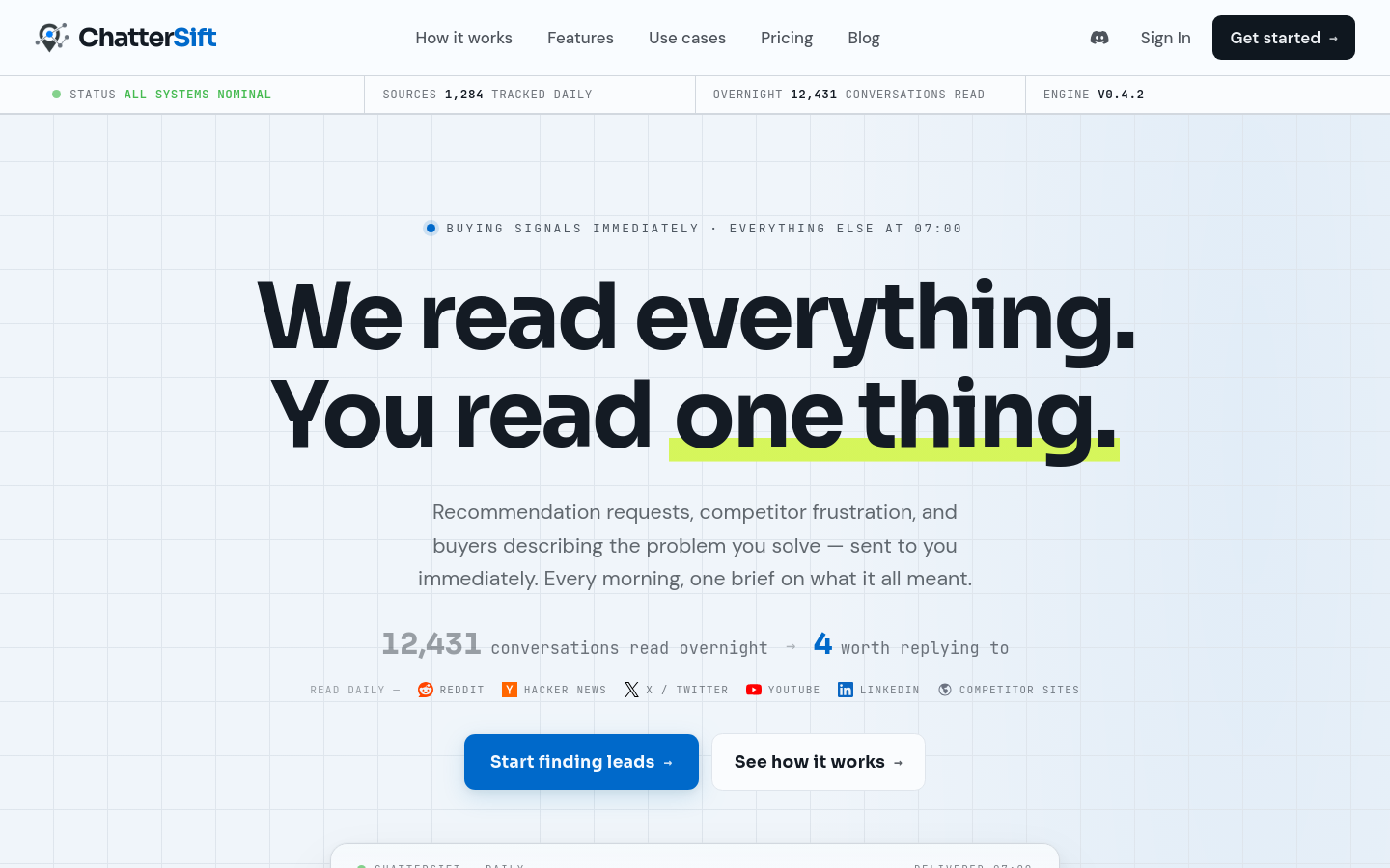 Captured Homepage / Lander