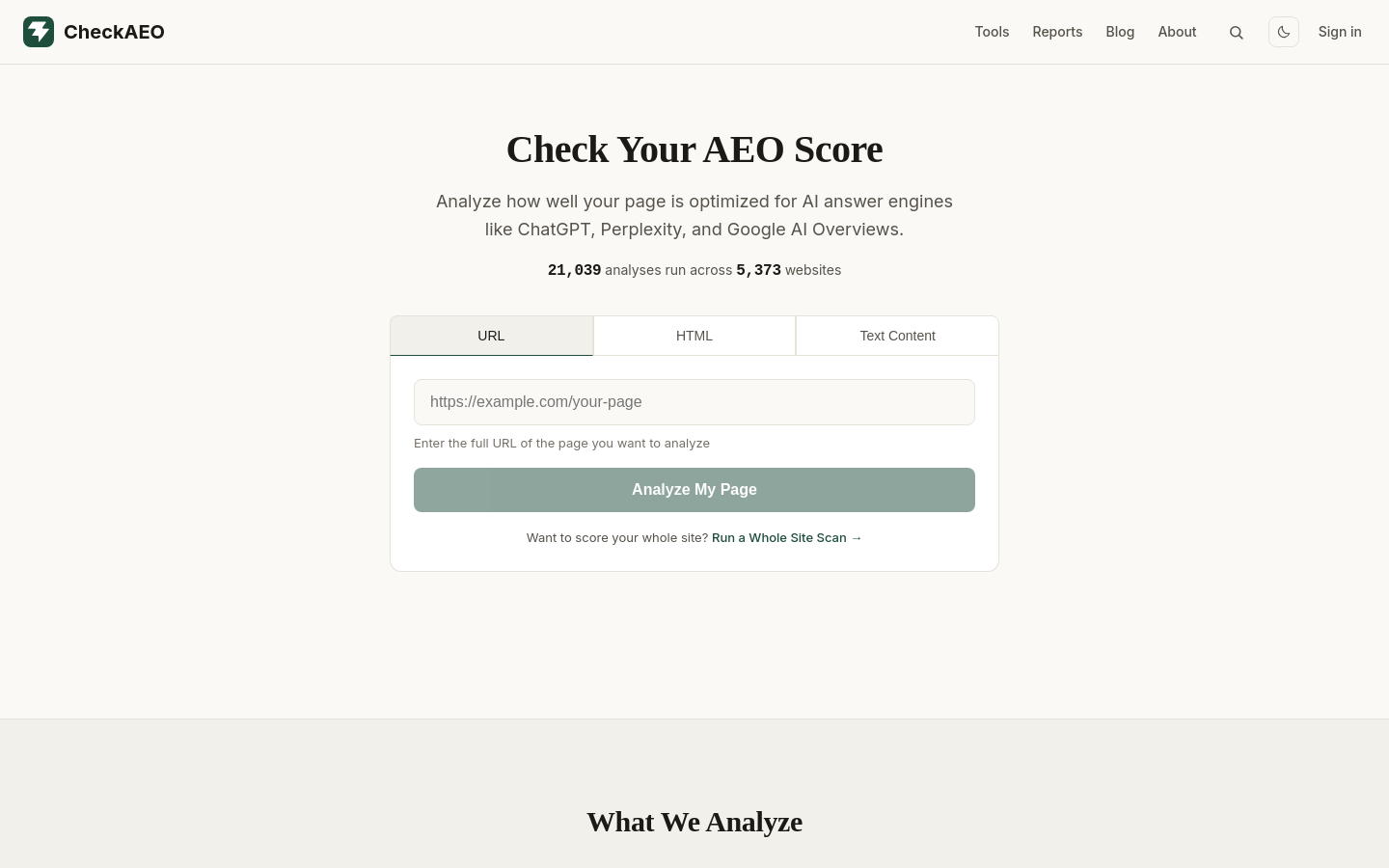 Captured Homepage / Lander