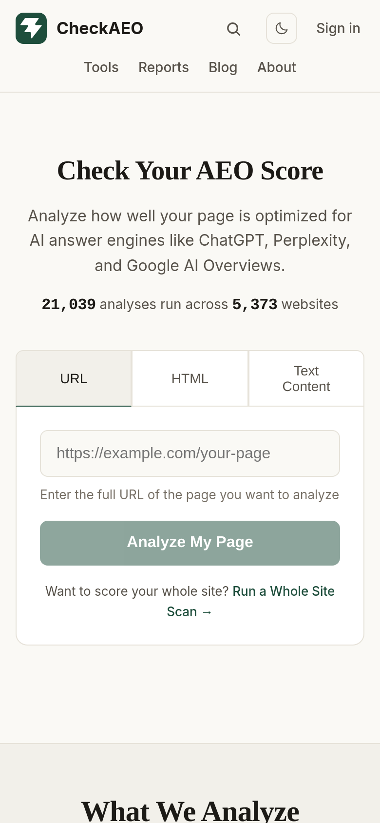 Homepage / Lander