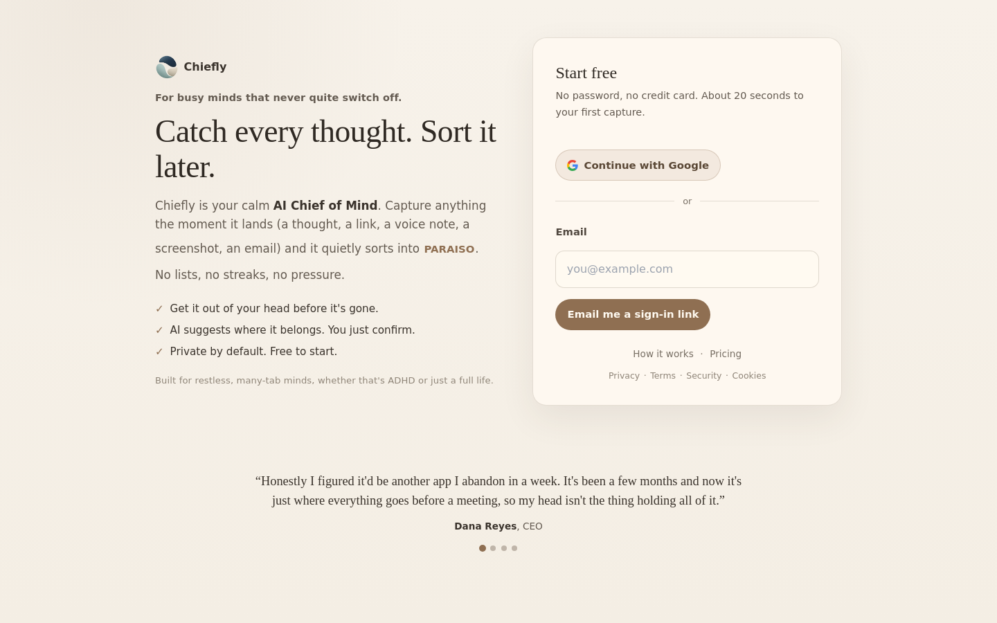 Captured Homepage / Lander