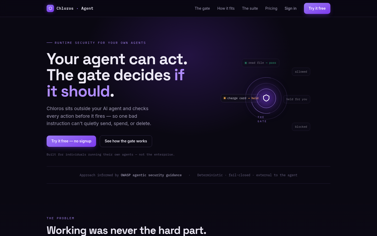 Above-the-fold capture of chloros.io