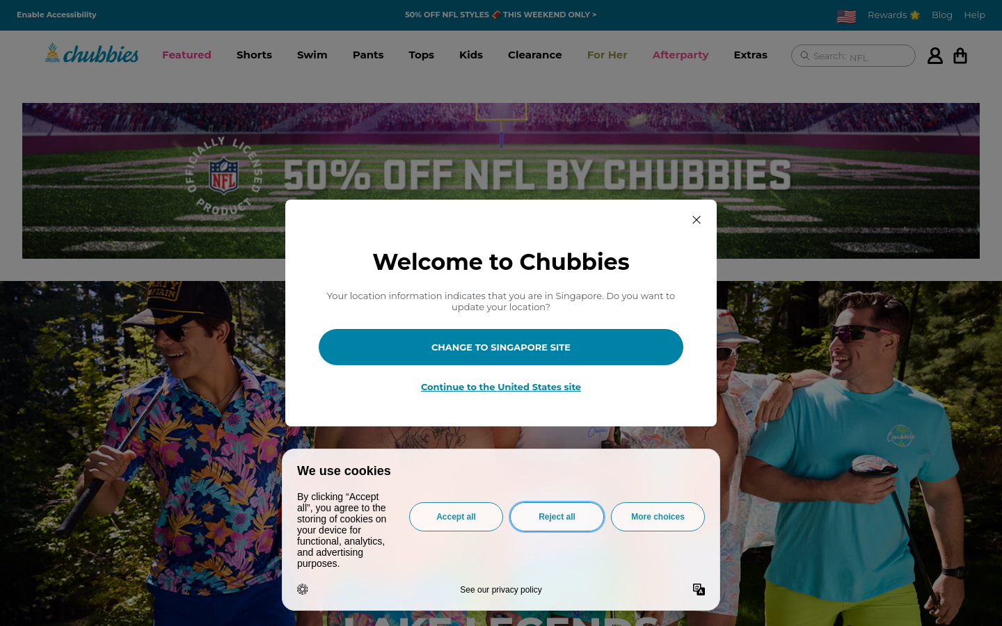 chubbiesshorts.com section