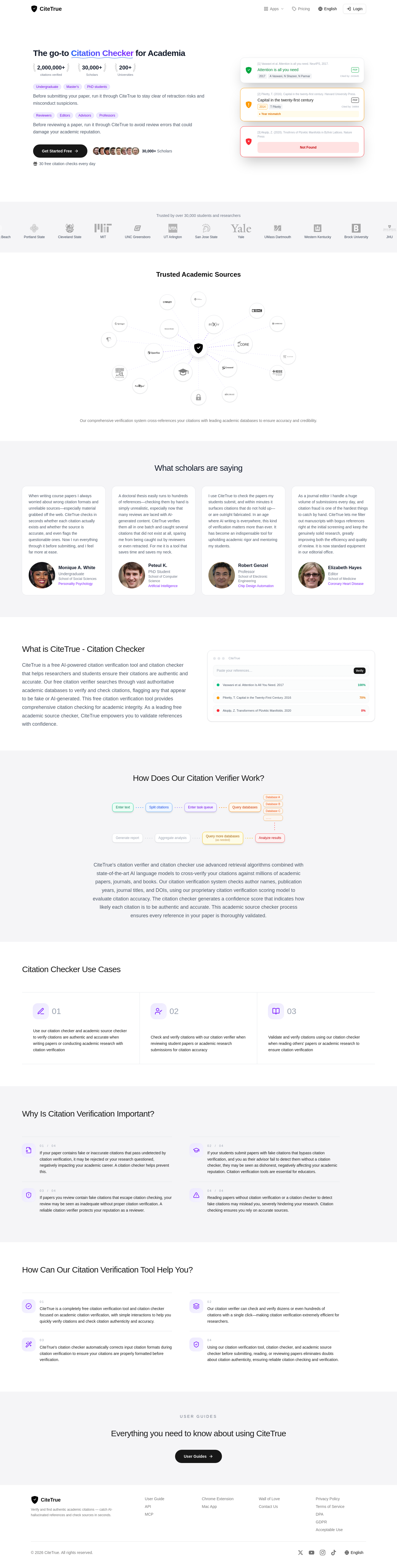 Hero section of citetrue.com