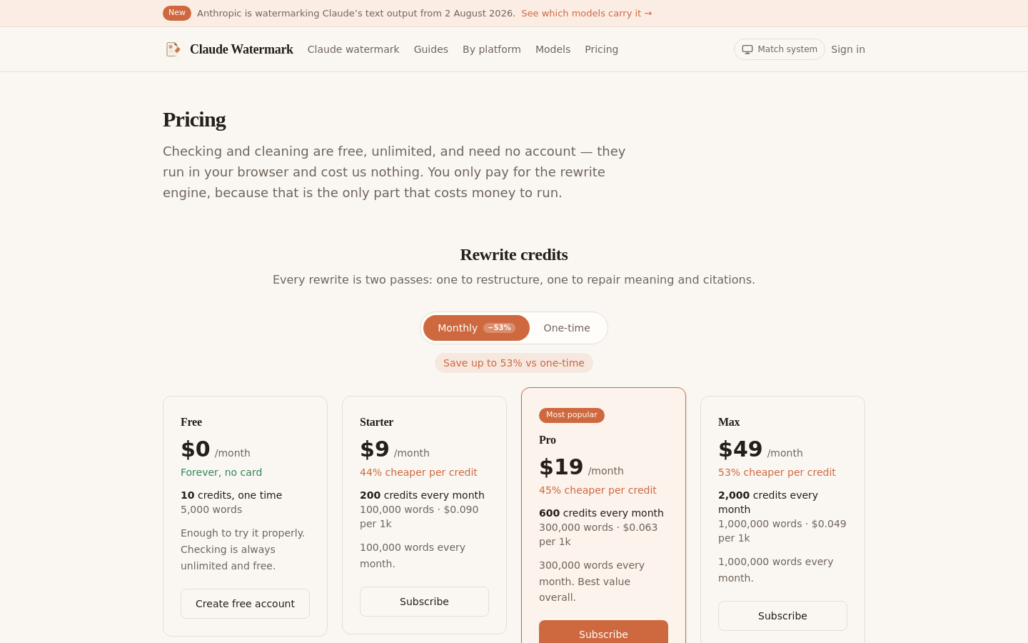 Pricing