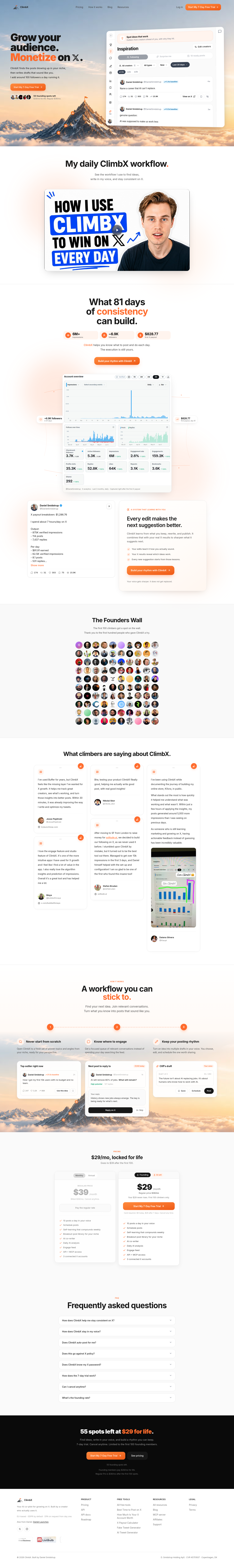 Nav section of climbx.so
