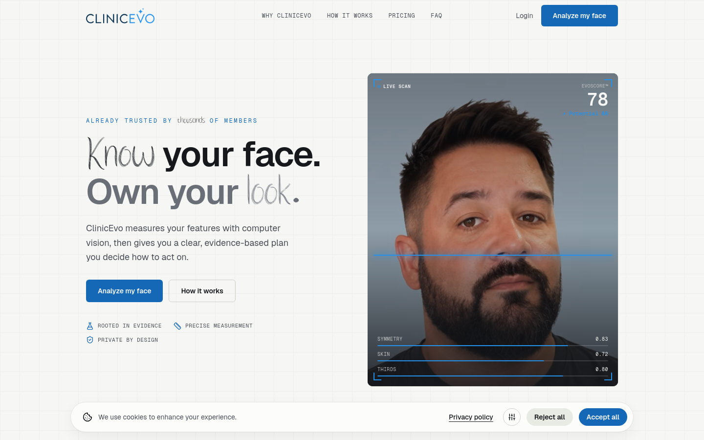 Above-the-fold capture of clinicevo.com