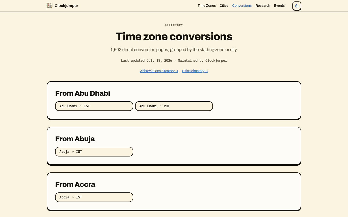 Captured Timezone Conversions