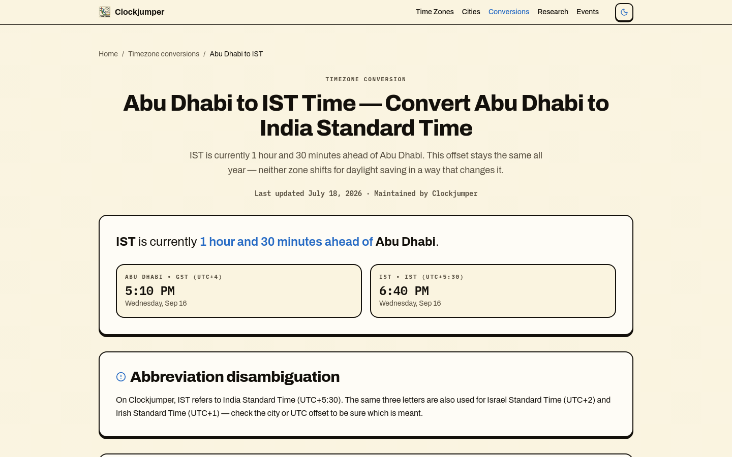 Abu Dhabi To Ist