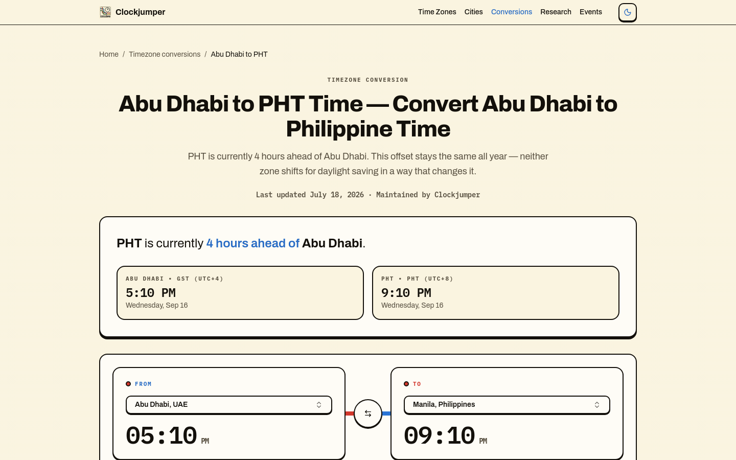 Abu Dhabi To Pht