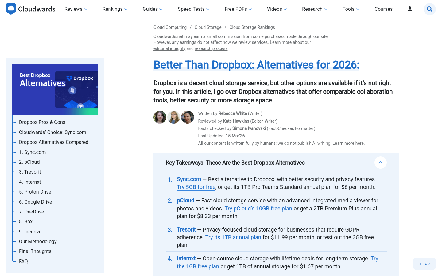 Top 10 Secure Dropbox Alternatives