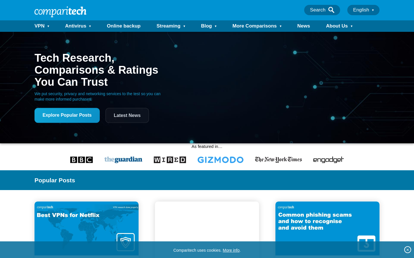 Above-the-fold capture of comparitech.com