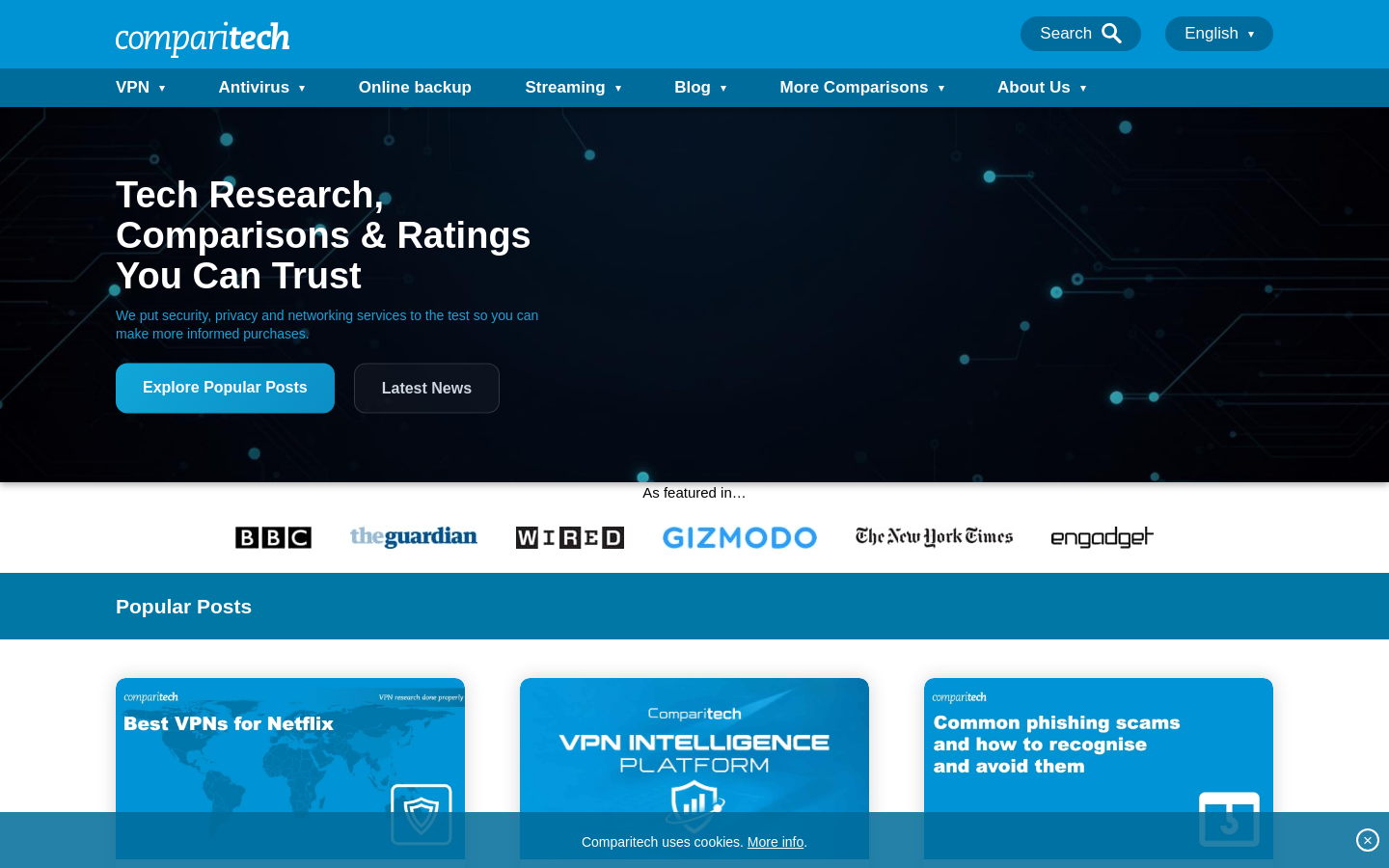 comparitech.com home page