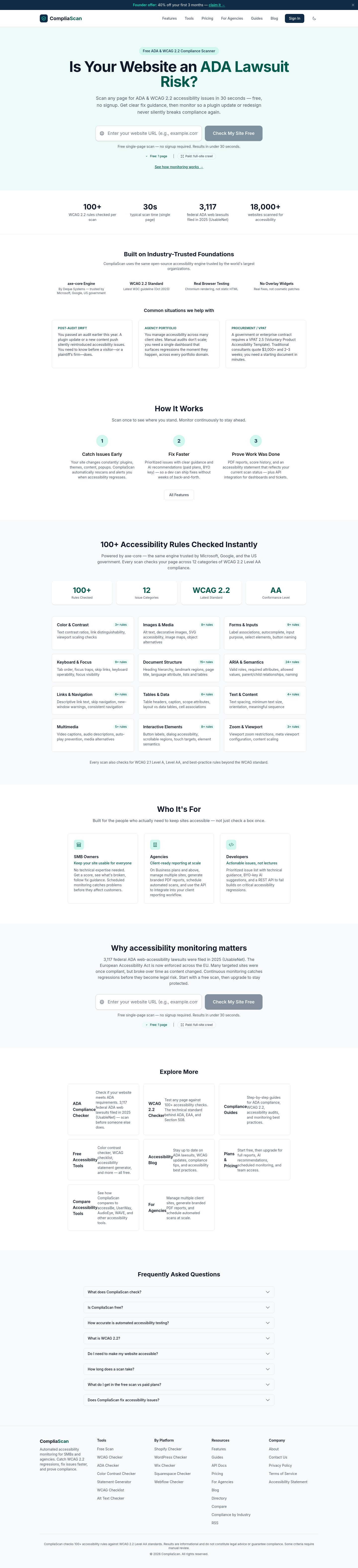 Nav section of compliascan.com