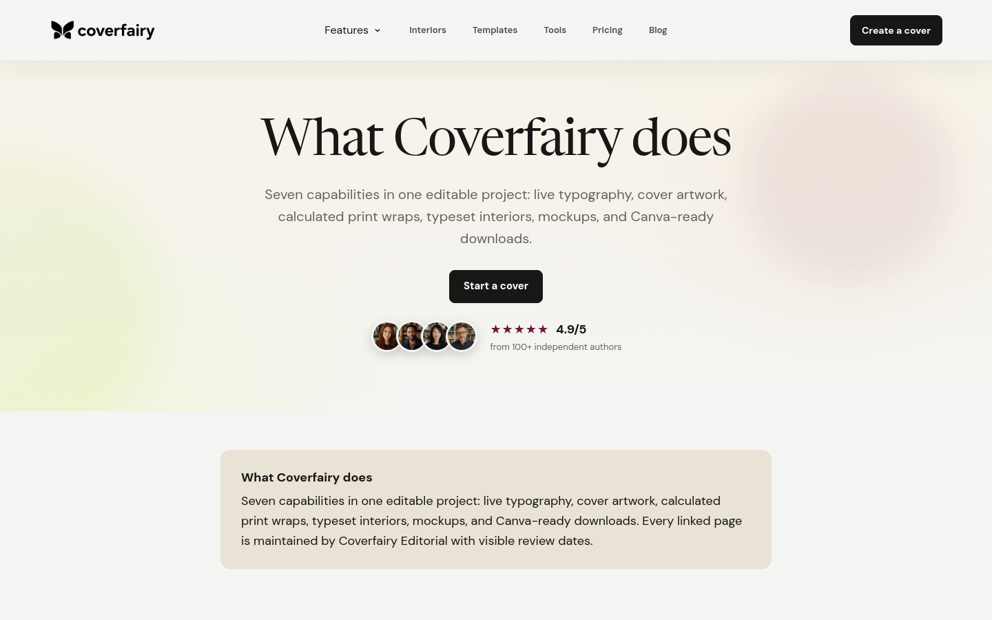 coverfairy.com home page