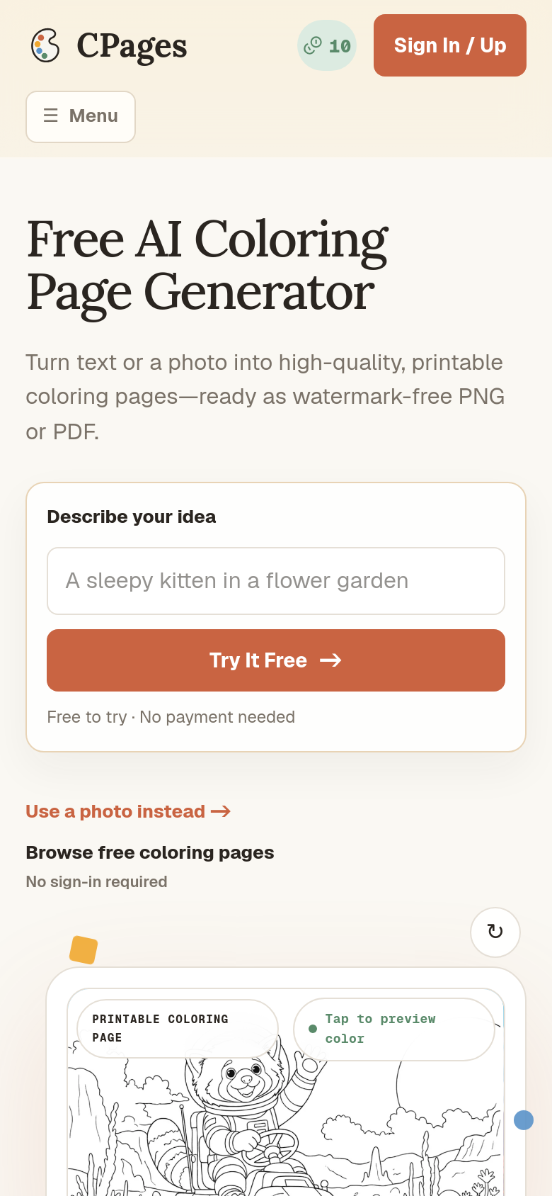 Homepage / Lander