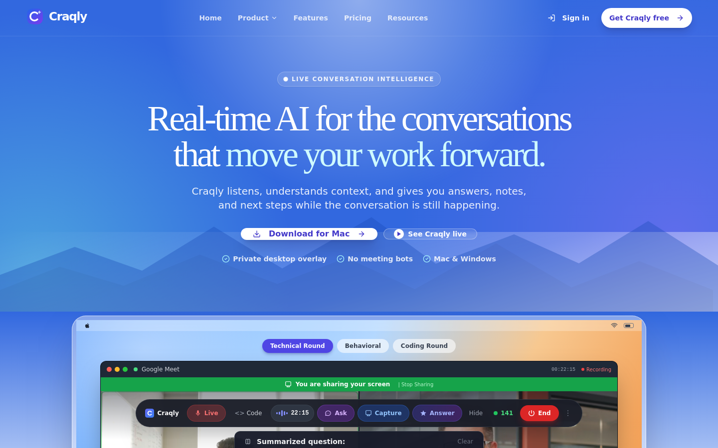 Captured Homepage / Lander