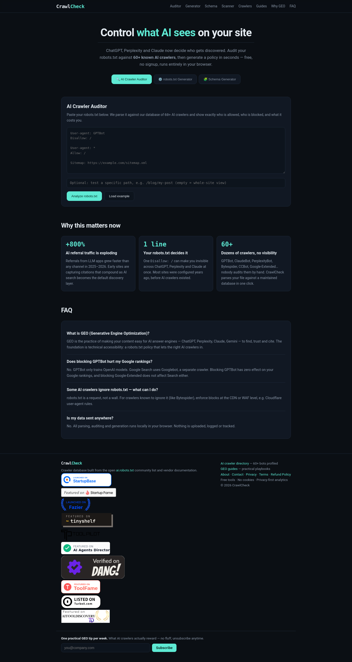 crawlcheck.dev — 