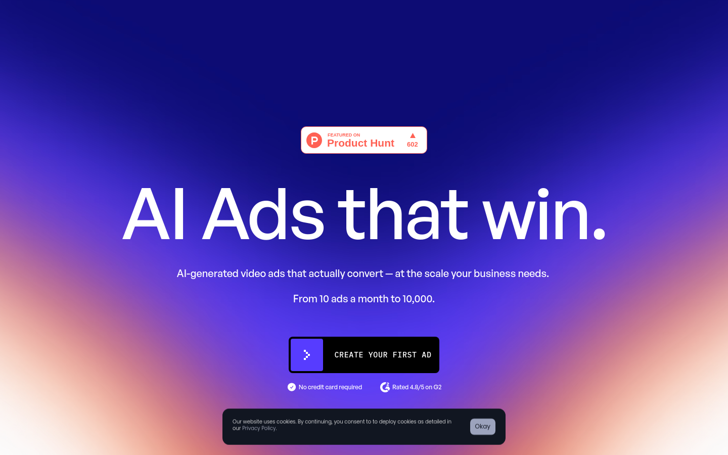 Above-the-fold capture of creatify.ai