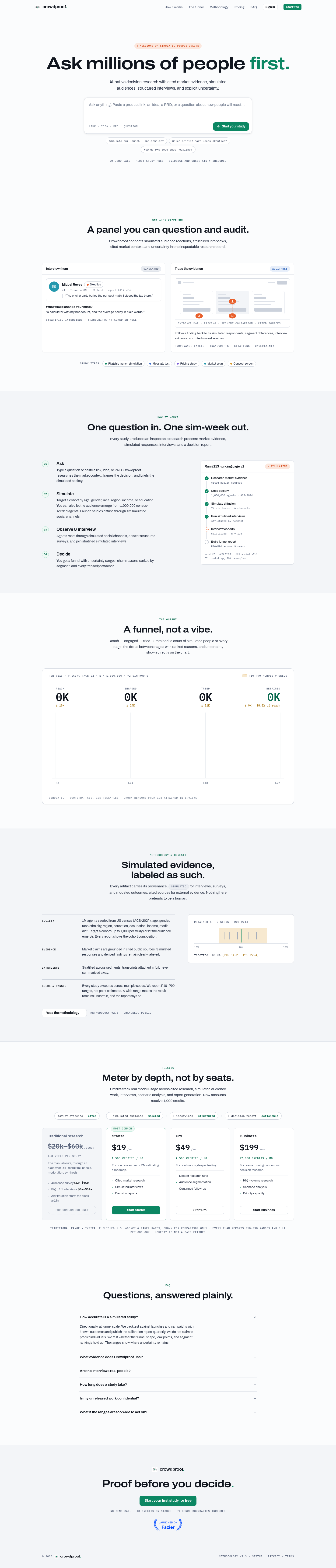 crowdproof.ai — The Pricing Page