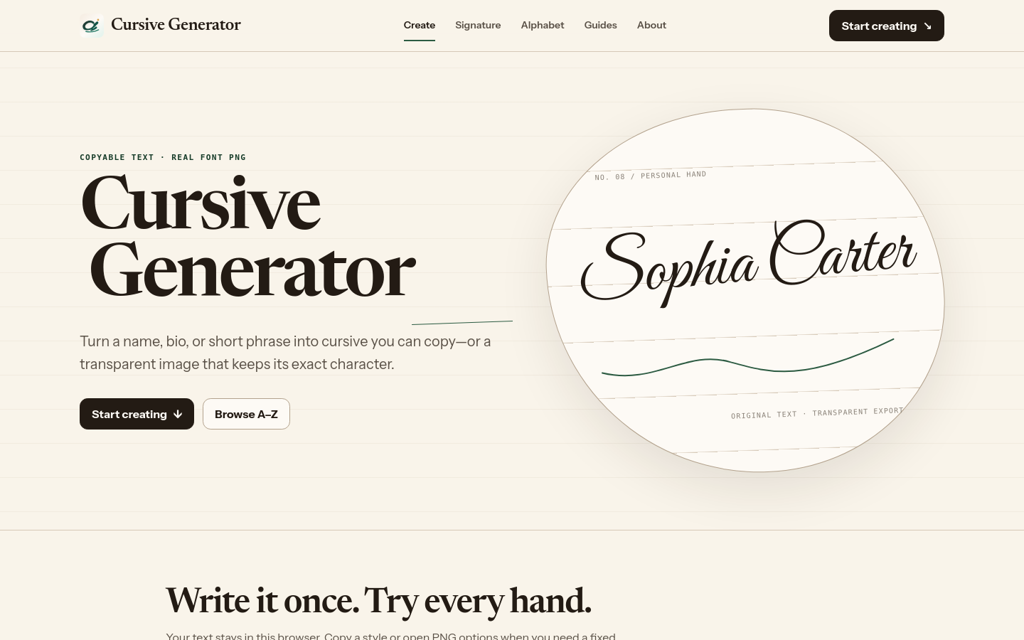 Captured Homepage / Lander