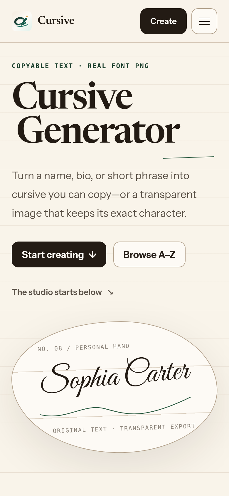 Homepage / Lander