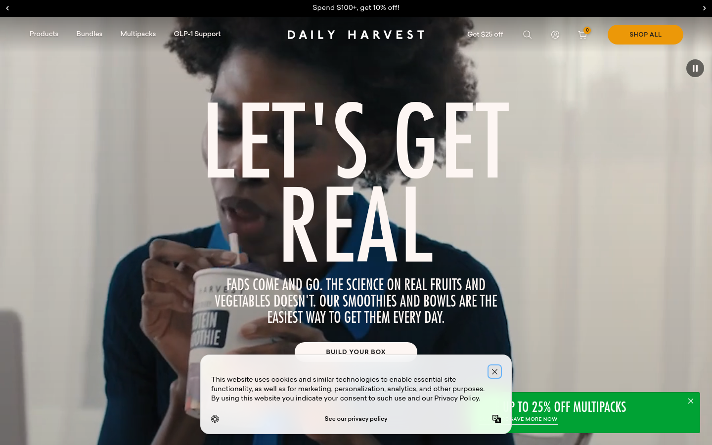 Above-the-fold capture of dailyharvest.com