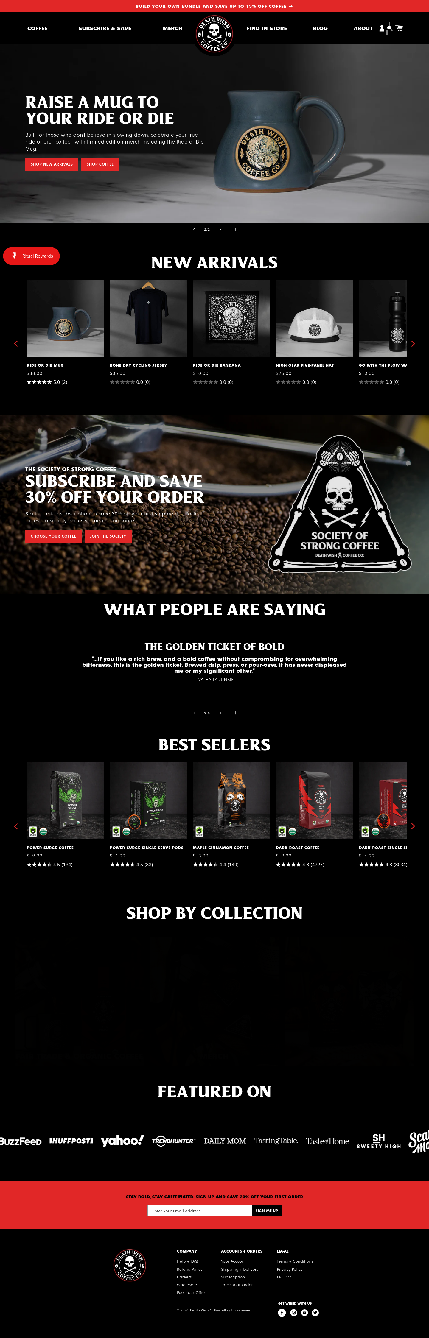 deathwishcoffee.com — The Trust Wall