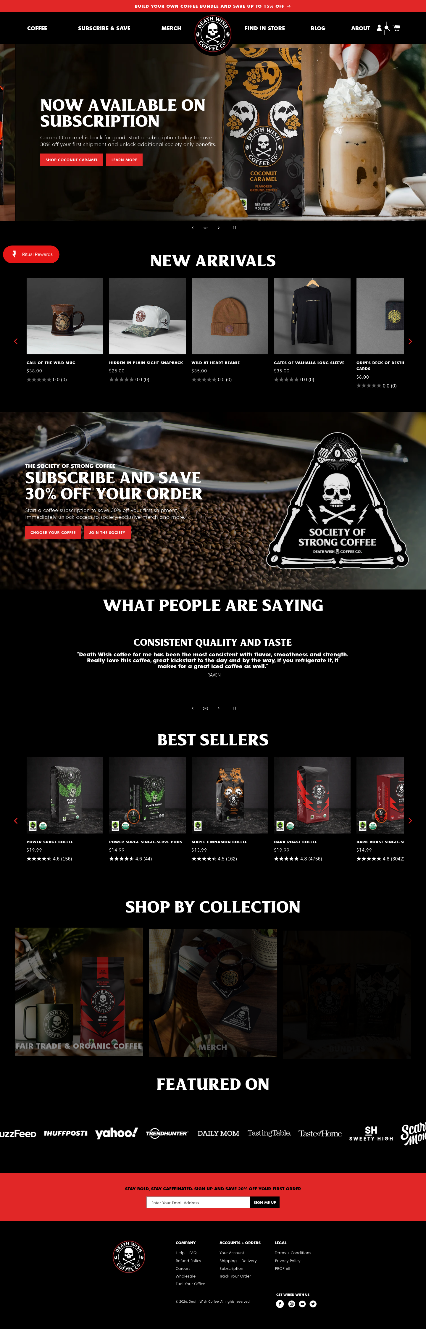 deathwishcoffee.com — The Trust Wall