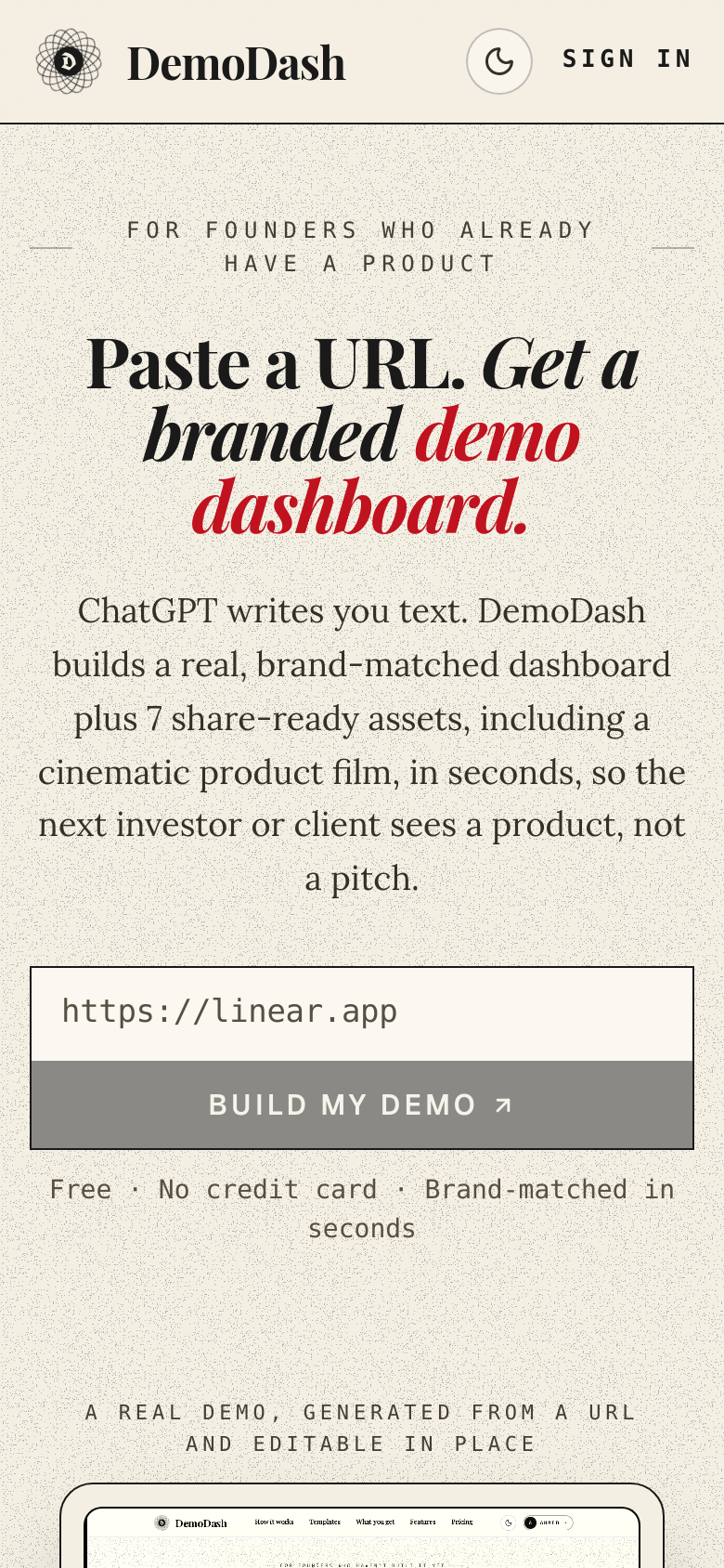 Homepage / Lander