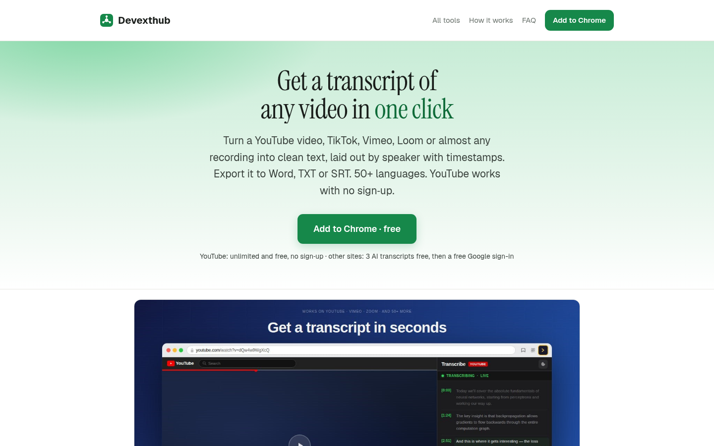 devexthub.com desktop capture of the first page