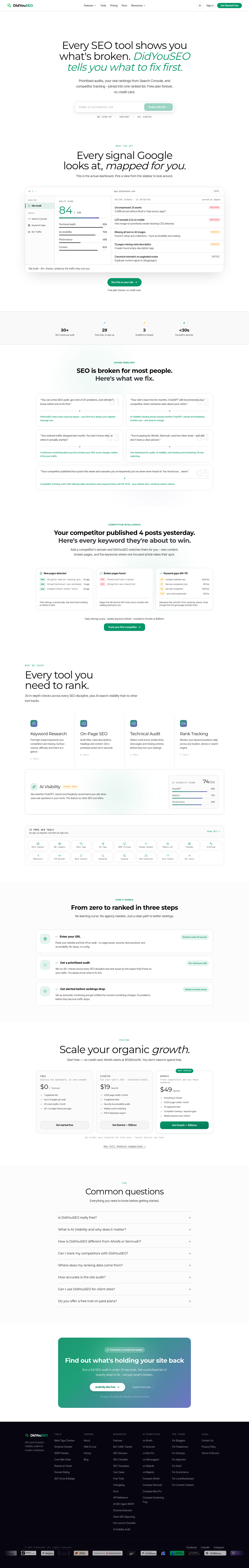 Nav section of didyouseo.com