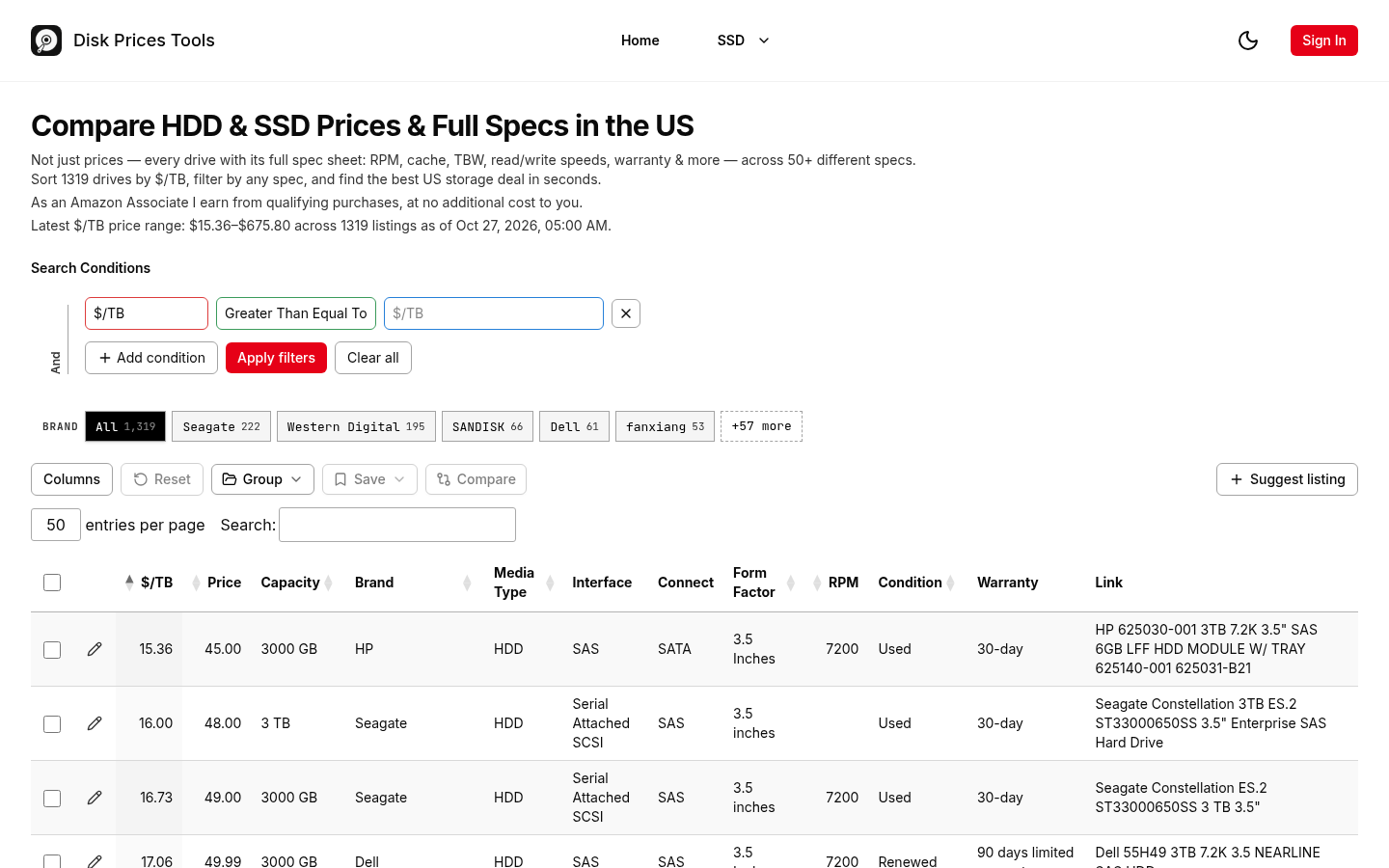 diskprices.tools capture