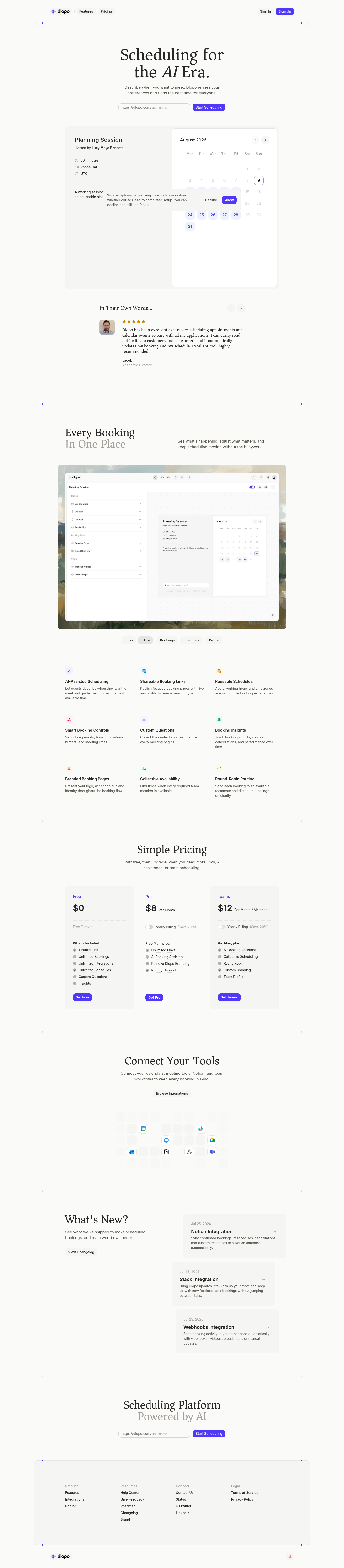 dlopo.com — Hero + Pricing