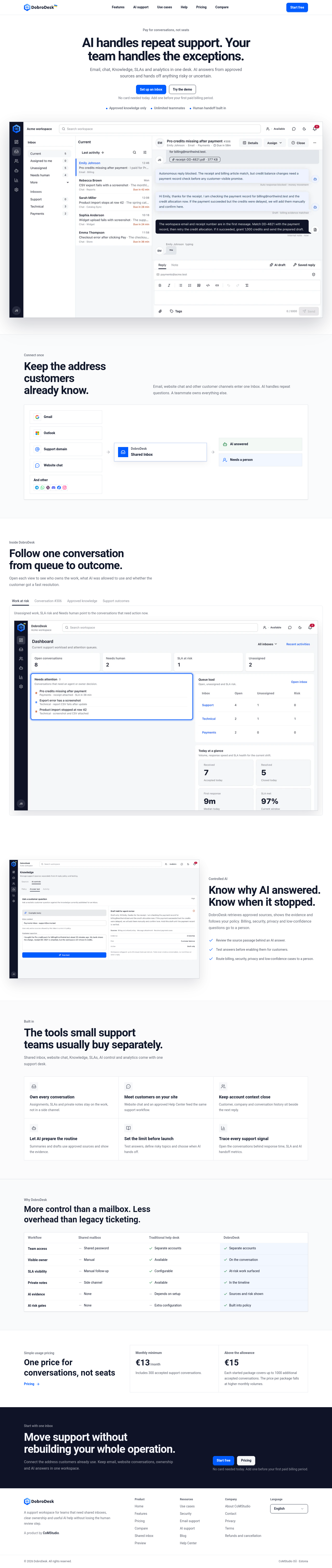 Nav section of dobrodesk.com