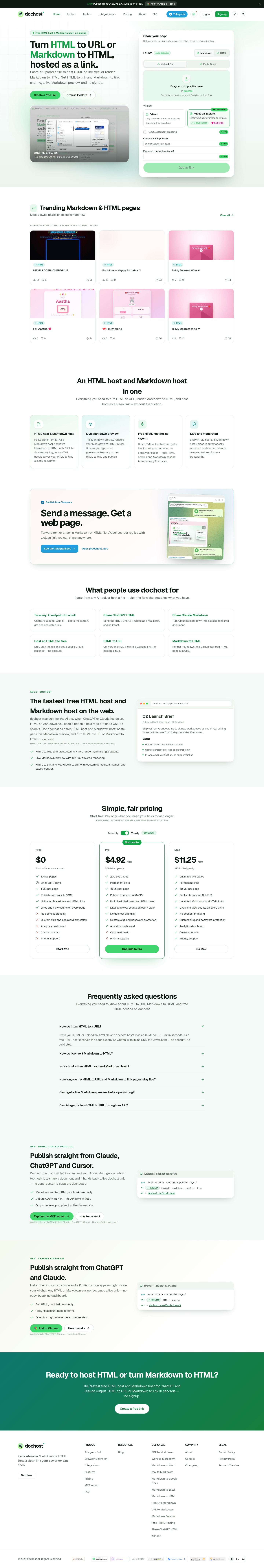 Nav section of dochost.io